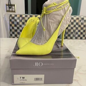 Jennifer Lopez Neon Yellow Heels